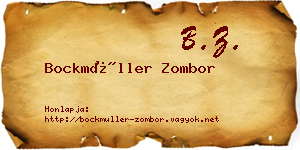 Bockmüller Zombor névjegykártya